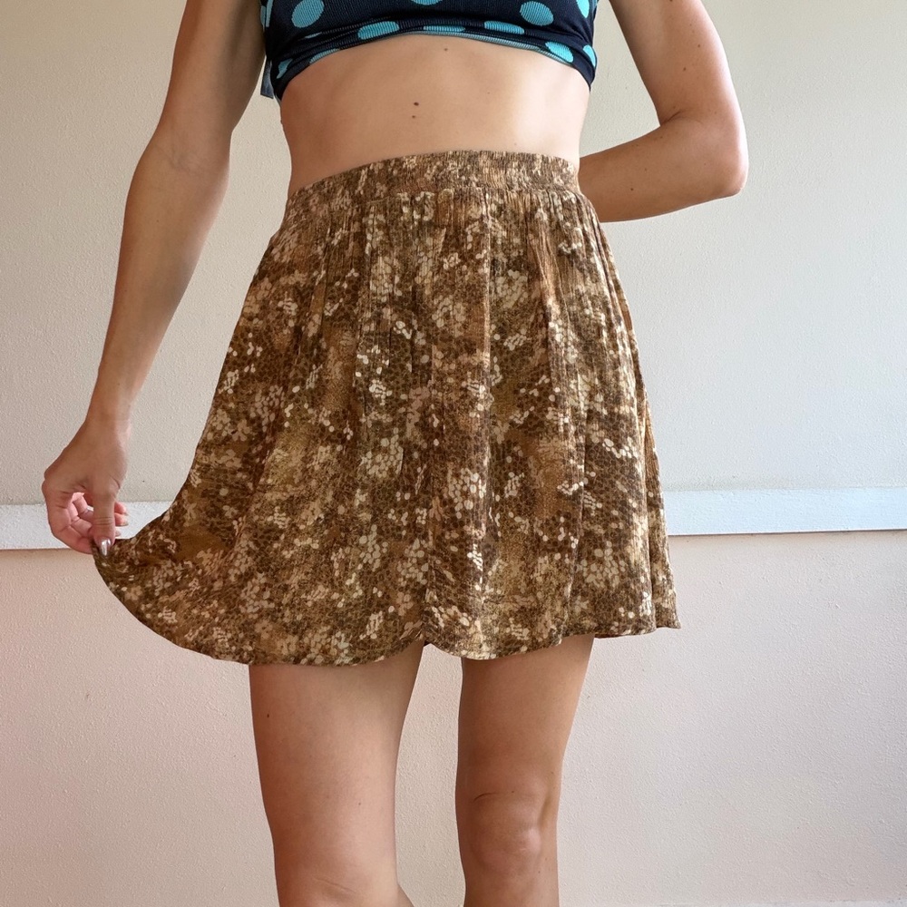 NAF NAF Floral Brown mini Skirt